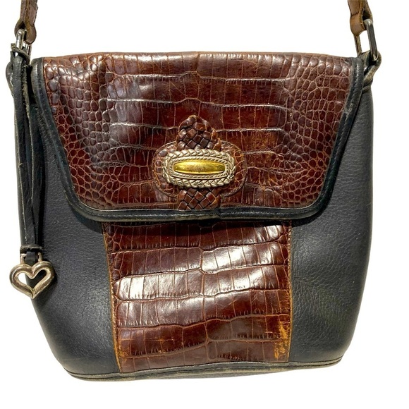 Vintage Brighton Stamped Leather Crossbody Bag - Picture 4 of 8